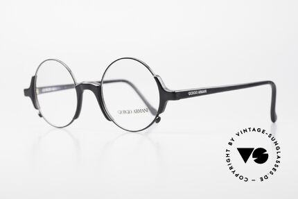 Giorgio Armani 326 Runde 90er Designer Brille, interessante Kombination von Metall und Kunststoff, Passend für Herren