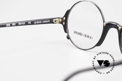 Giorgio Armani 326 Runde 90er Designer Brille, die Fassung kann beliebig verglast werden (Gleitsicht), Passend für Herren