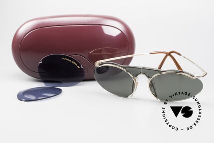 Porsche 5690 2 in 1 Sonnenbrille Zwei Styles, sozusagen: zwei Sonnenbrillen in einem Modell, + Etui, Passend für Herren und Damen