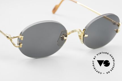 Cartier Rimless Giverny Ovale Randlose Luxusbrille, neue CR39 Gläser in grün-solid; für 100% UV Schutz, Passend für Herren und Damen