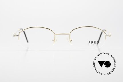 Fred Baleares Ovale Luxus Brille 90er Nylor, marines Design (charakteristisch Fred) in Top-Qualität, Passend für Herren und Damen