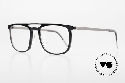 Lindberg 1256 Acetanium Designerbrille Doppelbrücke, markante Fassung aus Acetat & Titanium Kombination, Passend für Herren und Damen