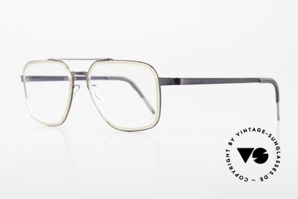 Lindberg 9743 Strip Titanium Herrenbrille Doppelbrücke, markantes Oberbalken-Design & dezente 'Inner-Rims', Passend für Herren