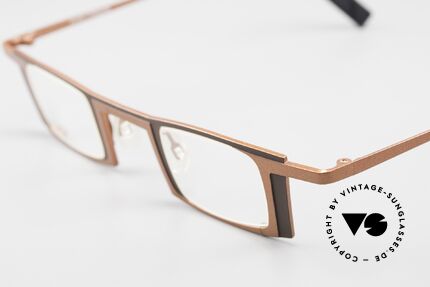 Theo Belgium Bond Titanbrille Damen & Herren, interessante Fassung ist braun & weinrot metallic, Passend für Herren und Damen