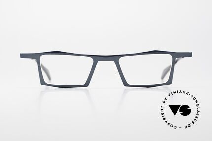 Theo Belgium Roubaix Dunkles Türkis Metallic 2010, sehr markant eckige vintage Brille; Größe 43/21, Passend für Herren und Damen
