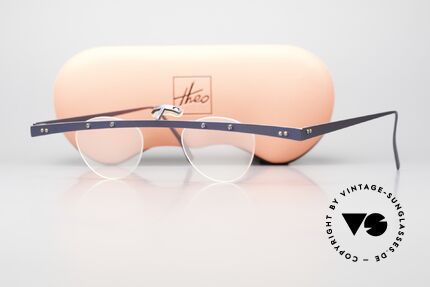 Theo Belgium Tita IV 8 Außergewöhnliche 90er Brille, Größe: large, Passend für Herren und Damen