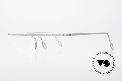 Theo Belgium Tita VII 7 Außergewöhnliche Brille, die Gläser sind mit Schrauben am Titan-Rahmen fixiert, Passend für Herren und Damen
