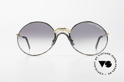 Porsche 5658 - L 90er Herren Sonnenbrille, tolle Rahmenfarbe in petrol/blaugrün-gold gemustert, Passend für Herren