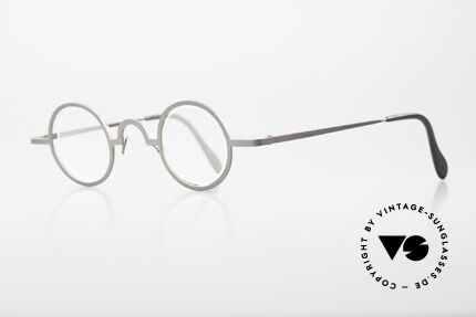 Theo Belgium Coco Randlose Runde Brille 1999, Gläser werden u.a. durch einen Nylor-Faden gehalten, Passend für Herren und Damen