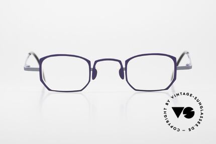 Theo Belgium Pratt Damenbrille Titan Violett, markant eckige vintage Brille; Größe 37/30, 135, Passend für Damen
