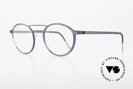 Lindberg 9739 Strip Titanium Rund Doppelbrücke Herren, runde Brillenform & markantes Doppelbrücken-Design, Passend für Herren