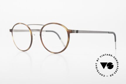 Lindberg 9739 Strip Titanium Doppelbrücke Herrenbrille, runde Brillenform & markantes Doppelbrücken-Design, Passend für Herren