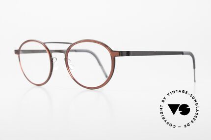 Lindberg 9739 Strip Titanium Herrenbrille Doppelbrücke, runde Brillenform & markantes Doppelbrücken-Design, Passend für Herren
