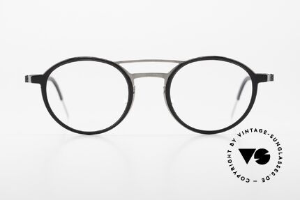 Lindberg 9739 Strip Titanium Runde Brille Doppelbrücke, Modell 9739, GR82, Größe 48/22, T407-135, Color P10, Passend für Herren