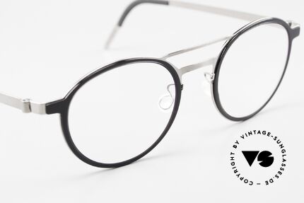 Lindberg 9739 Strip Titanium Runde Brille Doppelbrücke, ungetragenes Designerstück mit original Lindberg Etui, Passend für Herren