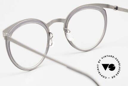Lindberg 9722 Strip Titanium Feminines Panto-Design, die orig. DEMOgläser können beliebig getauscht werden, Passend für Damen