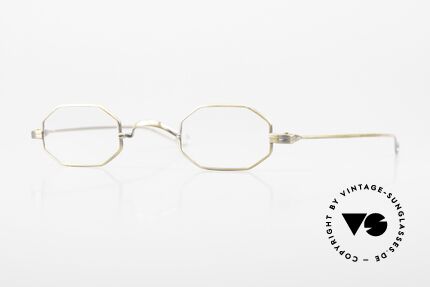 Lunor II 01 Achteckige Brille Antik Gold, kleine achteckige vintage Brille der LUNOR II Serie, Passend für Herren und Damen