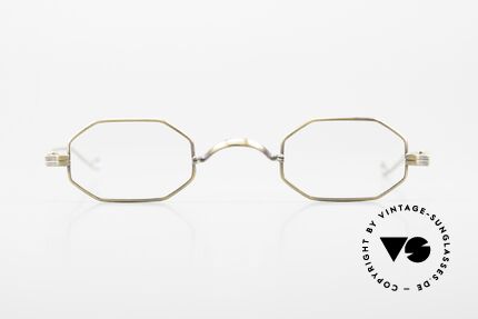 Lunor II 01 Achteckige Brille Antik Gold, das meistgesuchte Lunor Modell der 1. Kollektion!, Passend für Herren und Damen