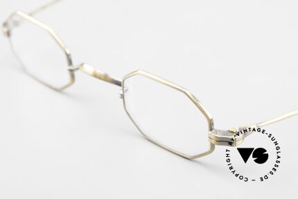Lunor II 01 Achteckige Brille Antik Gold, Brillen-Design in Anlehnung an frühere Jahrhunderte, Passend für Herren und Damen
