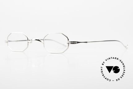 Lunor II 01 Achteckige Brille Platin PP, Fassung in Größe 37/24; für große Stärken geeignet, Passend für Herren und Damen