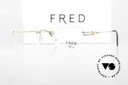 Fred Orcade F5 Ovale Randlos Brille Segler, bicolore Ausführung (Rosé-GOLD und PLATIN-plattiert), Passend für Herren und Damen