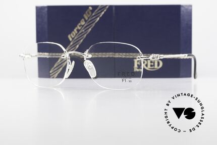Fred Fidji F1 Luxus Brille Randlos Platin, kostbare "silberne" Ausführung, denn PLATIN-plattiert, Passend für Herren und Damen