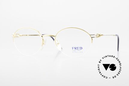 Fred Feroe Ovale Luxus Brille 90er Nylor, einmalige Designerbrille von Fred, Paris aus den 90ern, Passend für Herren und Damen