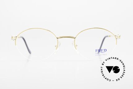 Fred Feroe Ovale Luxus Brille 90er Nylor, marines Design (charakteristisch Fred) in Top-Qualität, Passend für Herren und Damen