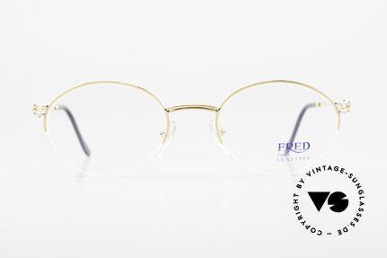 Fred Feroe - M Ovale Luxus Brille 90er Nylor, marines Design (charakteristisch Fred) in Top-Qualität, Passend für Herren und Damen