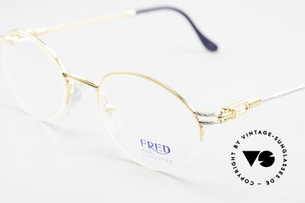 Fred Feroe - M Ovale Luxus Brille 90er Nylor, Bügel gedreht wie ein Segeltau; ein Segler MUSS HAVE!, Passend für Herren und Damen