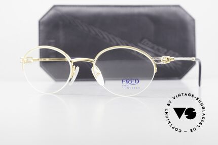 Fred Feroe - M Ovale Luxus Brille 90er Nylor, mit original Fred Soft-Etui & zusätzliches Etui von JPG, Passend für Herren und Damen