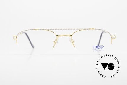 Fred Caravelle Luxus 80er Herrenbrille Segler, marines Design (charakteristisch Fred) in Top-Qualität, Passend für Herren