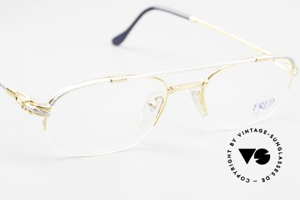 Fred Caravelle Luxus 80er Herrenbrille Segler, KEIN RETRO; kostbares gold-plated Original; Gr. 52/20, Passend für Herren