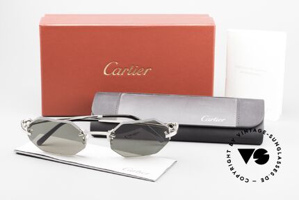 Cartier C-Decor Octag Achteckige Luxus Sonnenbrille, Größe: medium, Passend für Herren und Damen