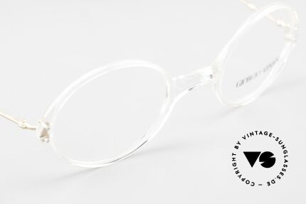 Giorgio Armani 363 Ovale Brille 90er Kristall, ein ungetragenes Giorgio Armani Original von 1995, Passend für Herren und Damen