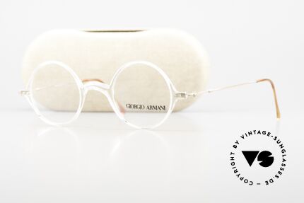 Giorgio Armani 365 Runde Brille 90er Kristall, die Fassung ist beliebig verglasbar (optisch / Sonne), Passend für Herren und Damen
