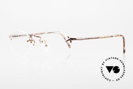 Giorgio Armani 195 Randlose Vintage Brille Oval, dezente Kolorierung in einer Art 'schildpatt-metallic', Passend für Herren und Damen