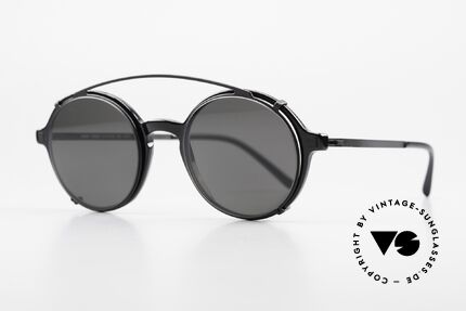 Mykita Tomkin Runde Brille Mit Sonnenclip, Azetat-Front mit charakteristischen Mykita-Bügeln!, Passend für Herren und Damen