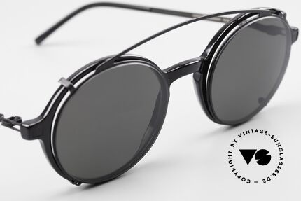 Mykita Tomkin Runde Brille Mit Sonnenclip, ungetragenes Modell mit originalem Etui von Mykita, Passend für Herren und Damen