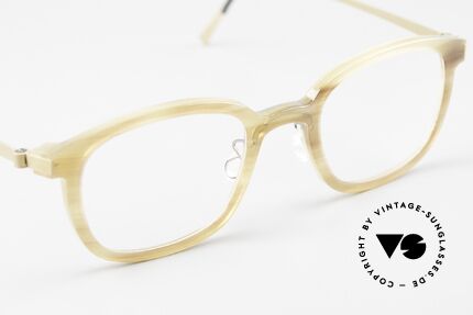 Lindberg Horn 1801 Büffelhorn Titanbrille Gold, ungetragenes Designerstück + orig. Lindberg Etui & Tuch, Passend für Herren und Damen
