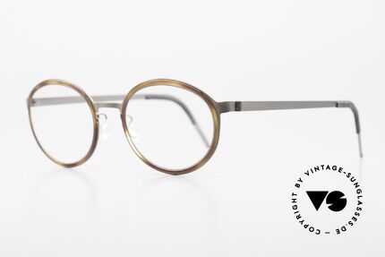 Lindberg 9740 Strip Titanium Ovale Brille Damen & Herren, ovale Titanium-Fassung mit "schildpatt" Inner-Rims, Passend für Herren und Damen