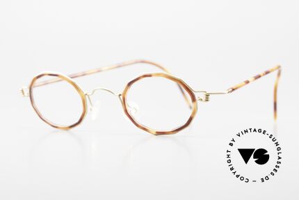 Lindberg Zeta Air Titan Rim Kleine Brille mit Azetat Inlay, so zeitlos, stilvoll und innovativ = Prädikat "VINTAGE", Passend für Herren und Damen