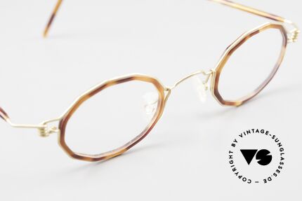 Lindberg Zeta Air Titan Rim Kleine Brille mit Azetat Inlay, eleganter Rahmen ohne Schrauben, Nieten oder Lötungen, Passend für Herren und Damen