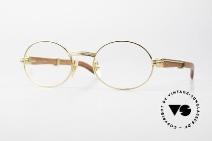 Cartier Giverny Ovale Edelholz Brille 1990, außergewöhnliche CARTIER vintage Luxus-Brille, Passend für Herren und Damen