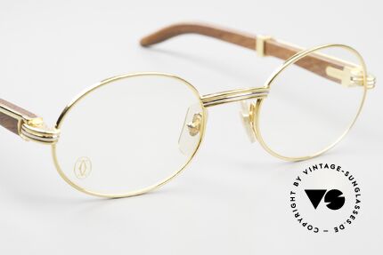 Cartier Giverny Ovale Edelholz Brille 1990, KEINE Retrobrille; altes Cartier Original von 1990, Passend für Herren und Damen