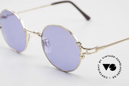 Neostyle Academic 9 Kleine Runde 80er Brille, vergoldete Fassung ist auch optisch verglasbar, Passend für Herren und Damen