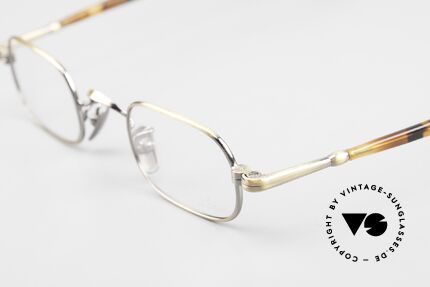 Lunor VA 104 Eckige Lesebrille Antik Gold, Modell VA 104: Bügel aus einer Acetat-Metallkombi, Passend für Herren und Damen