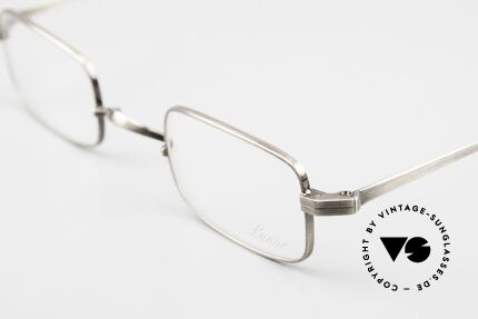 Lunor T3-E-MT AS Titan Fassung Antik Silver, eckiges Modell (eher eine Lesebrille für Herren), Passend für Herren