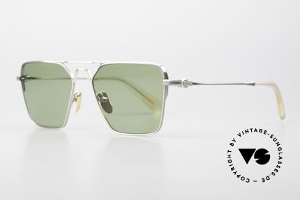 Jacques Marie Mage Omaha Titan Sonnenbrille Herren, Antique, Light Green, Matte Beige, LIMITED, 56/17, Passend für Herren