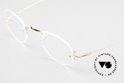 Lunor Classic Panto GP Randlosbrille Zeitlos Gold, ungetragen (wie alle unsere vintage LUNOR Brillen), Passend für Herren und Damen